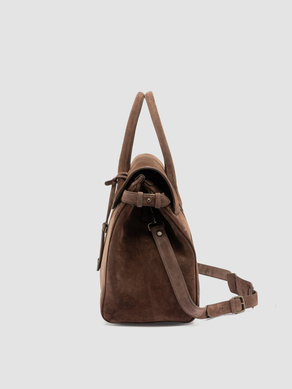 BOSTONIAN 001 - Brown Suede Weekender - image 6,side view
