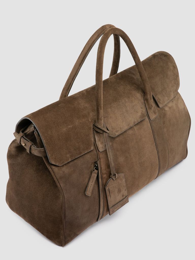 BOSTONIAN 001 - Brown Suede Travel Bag-hover