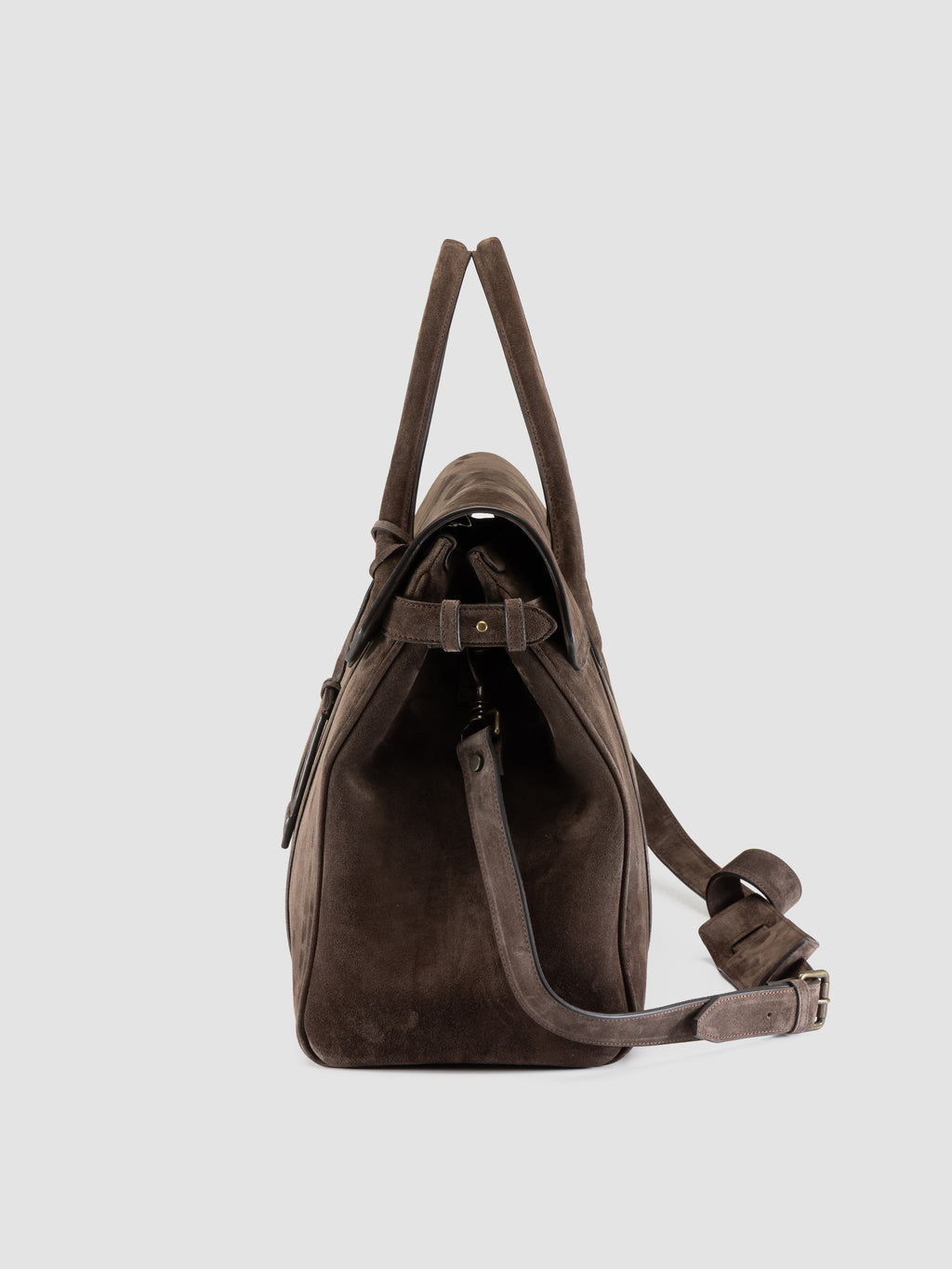 BOSTONIAN 001 - Brown Suede Weekender - image 6,side view