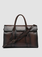 BOSTONIAN 001 - Borsa Weekender in Pelle Marrone