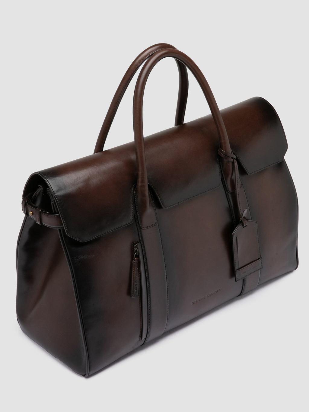 BOSTONIAN 001 - Brown Leather Travel Bag - image 2,side view