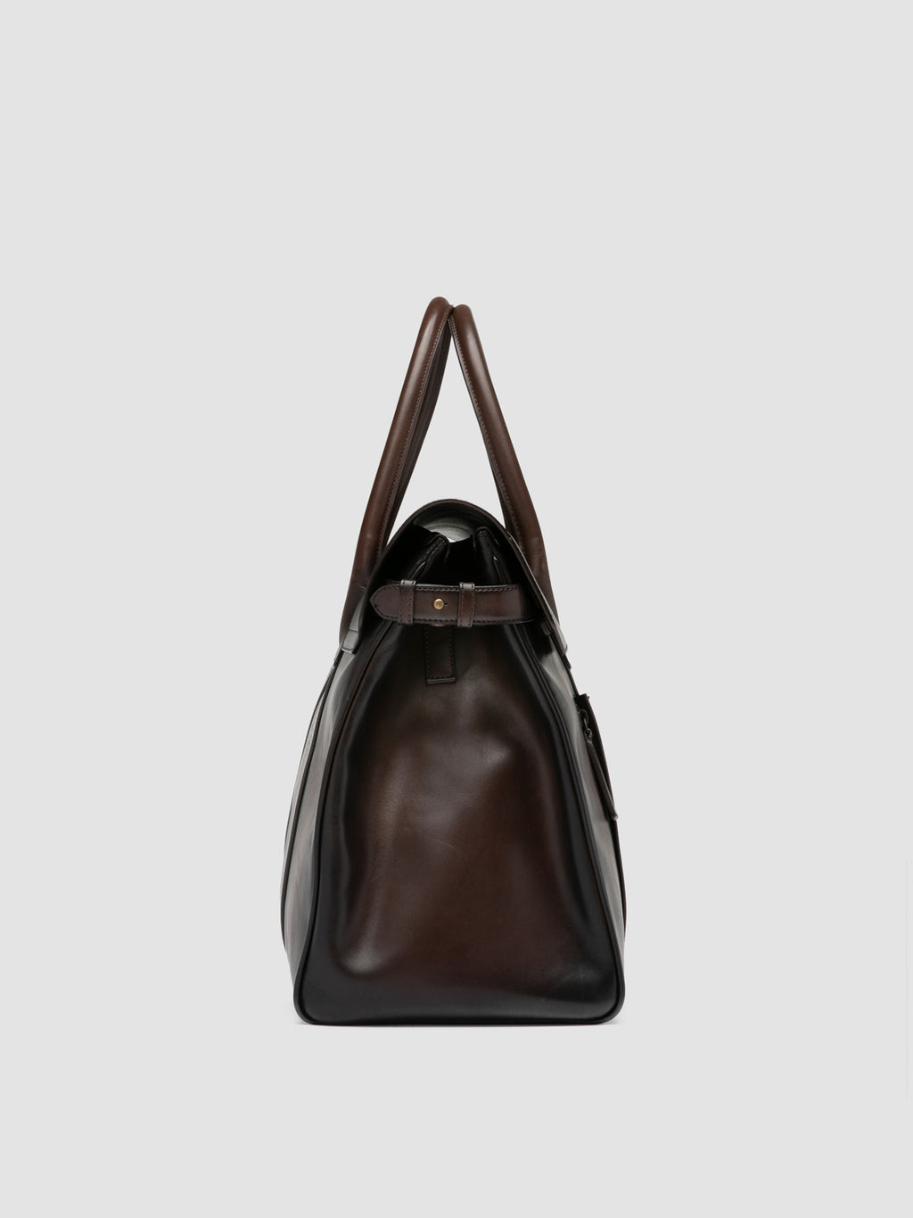 BOSTONIAN 001 - Brown Leather Travel Bag - image 4,side view