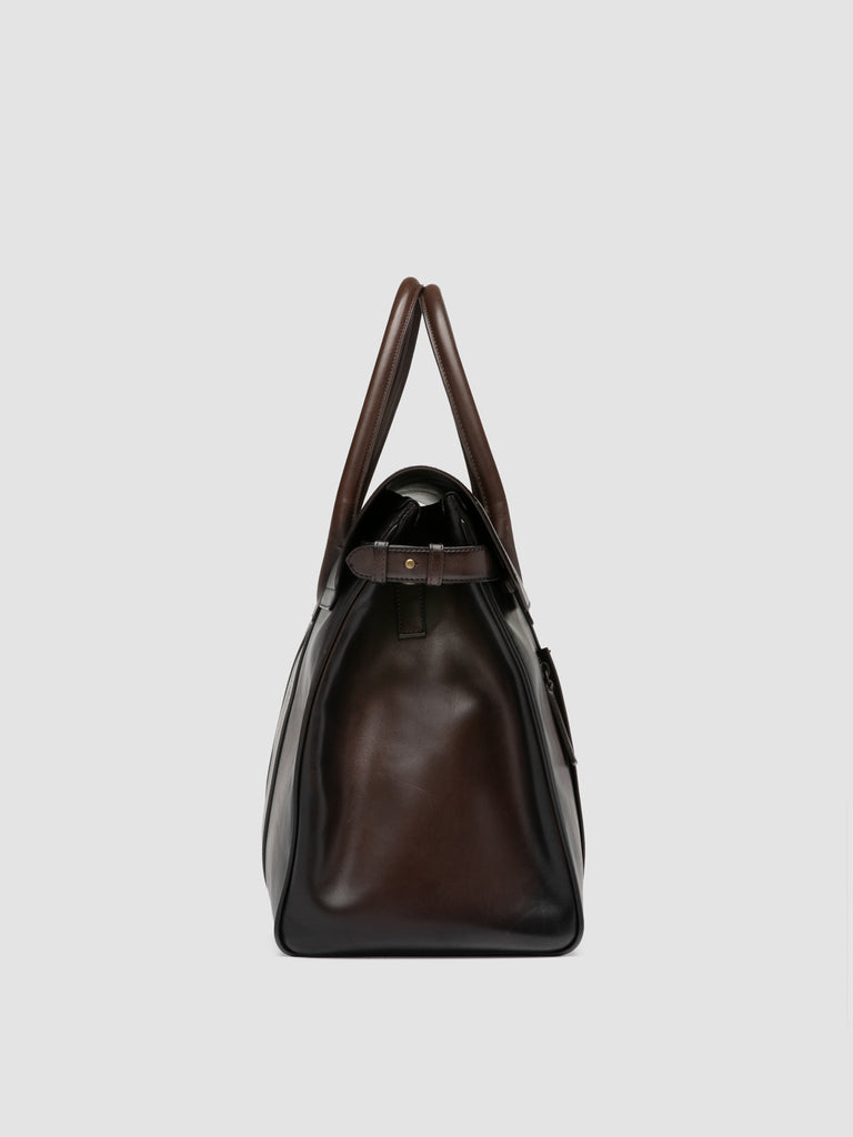 BOSTONIAN 001 - Borsa Weekender in Pelle Marrone