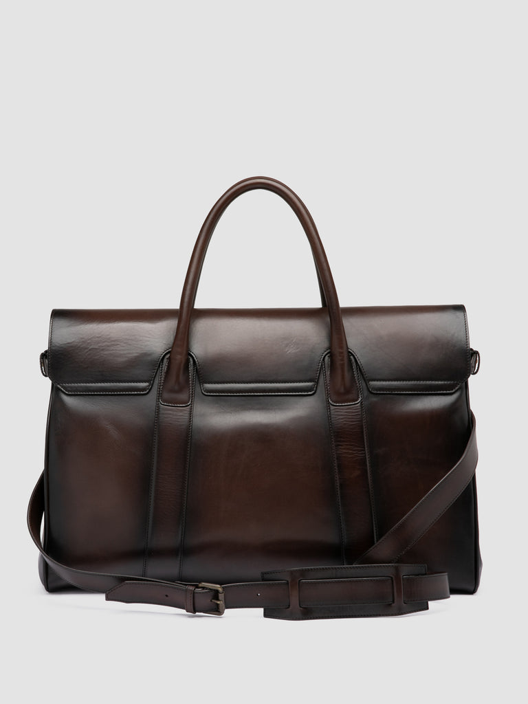 BOSTONIAN 001 - Borsa Weekender in Pelle Marrone