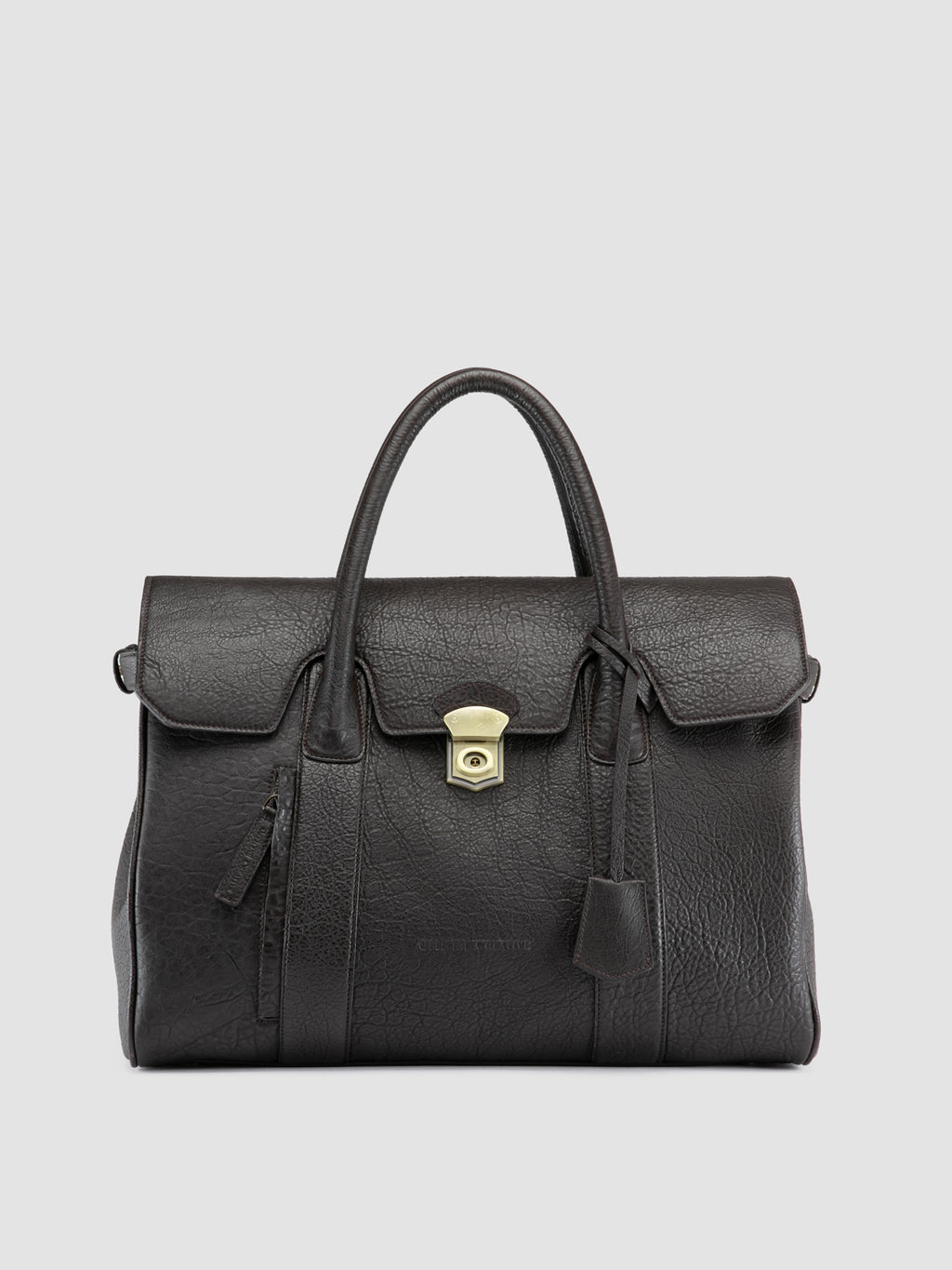 BOSTONIAN 002 - Valigetta in Pelle Marrone - image 3,side view