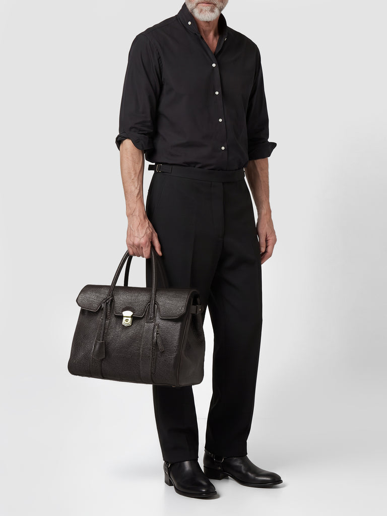 BOSTONIAN 002 - Brown Leather Briefcase-hover