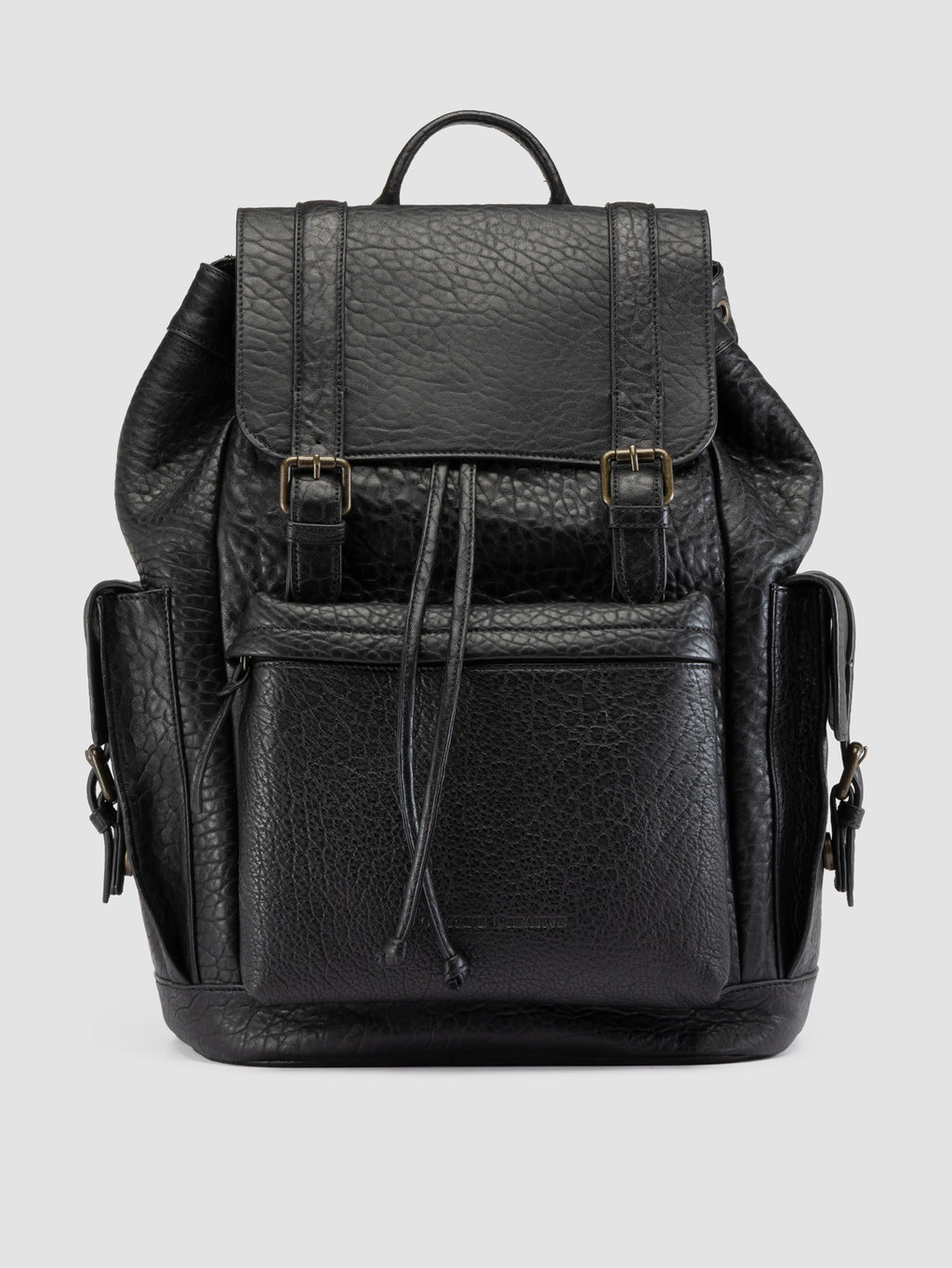 BOSTONIAN 003 - Black Leather Backpack - image 1,side view