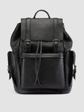 BOSTONIAN 003 - Black Leather Backpack - thumb image 1,side view