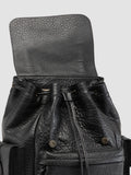 BOSTONIAN 003 - Black Leather Backpack - thumb image 2,side view