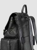 BOSTONIAN 003 - Black Leather Backpack - thumb image 6,side view