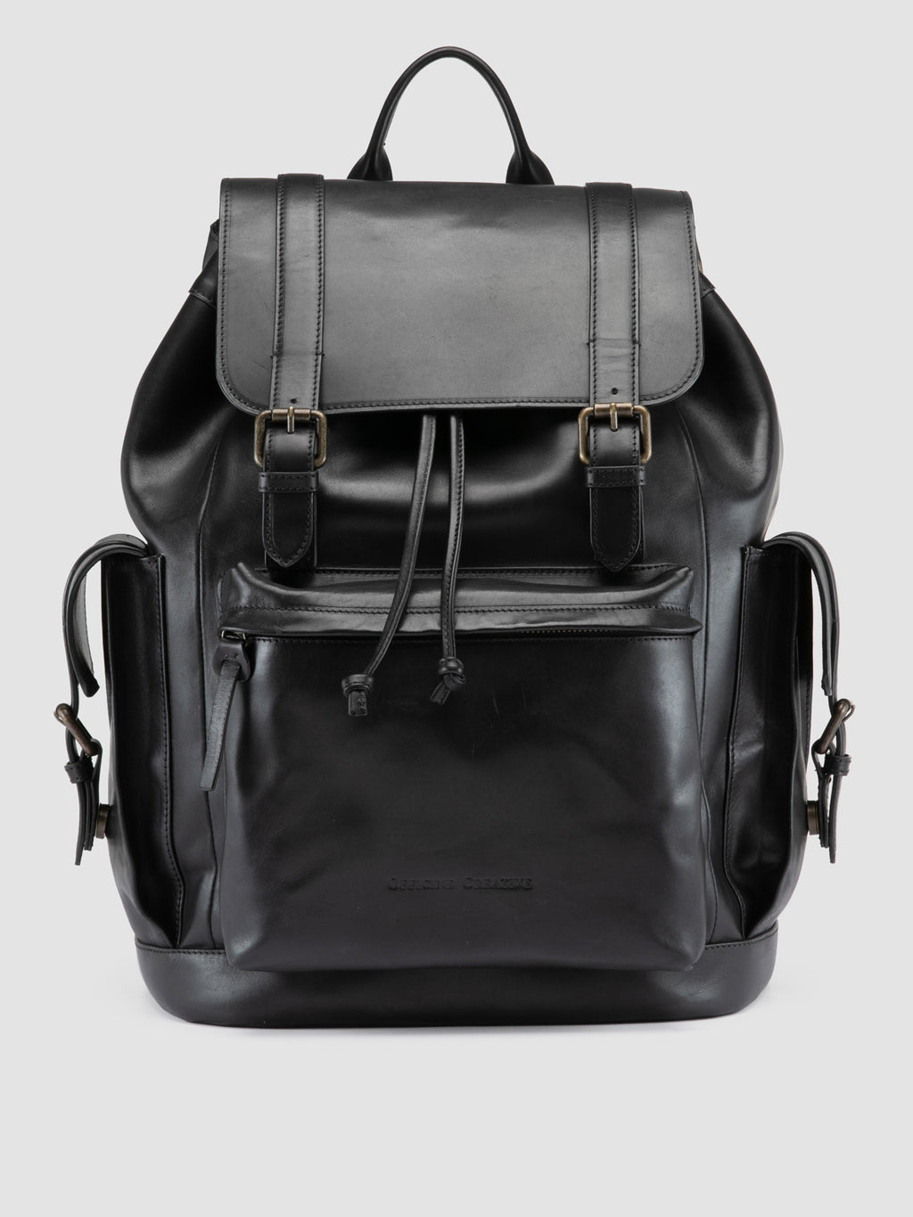 BOSTONIAN 003 - Black Leather Backpack - image 1,side view