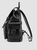 BOSTONIAN 003 - Black Leather Backpack - thumb image 5,side view