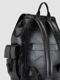 BOSTONIAN 003 - Black Leather Backpack - thumb image 6,side view