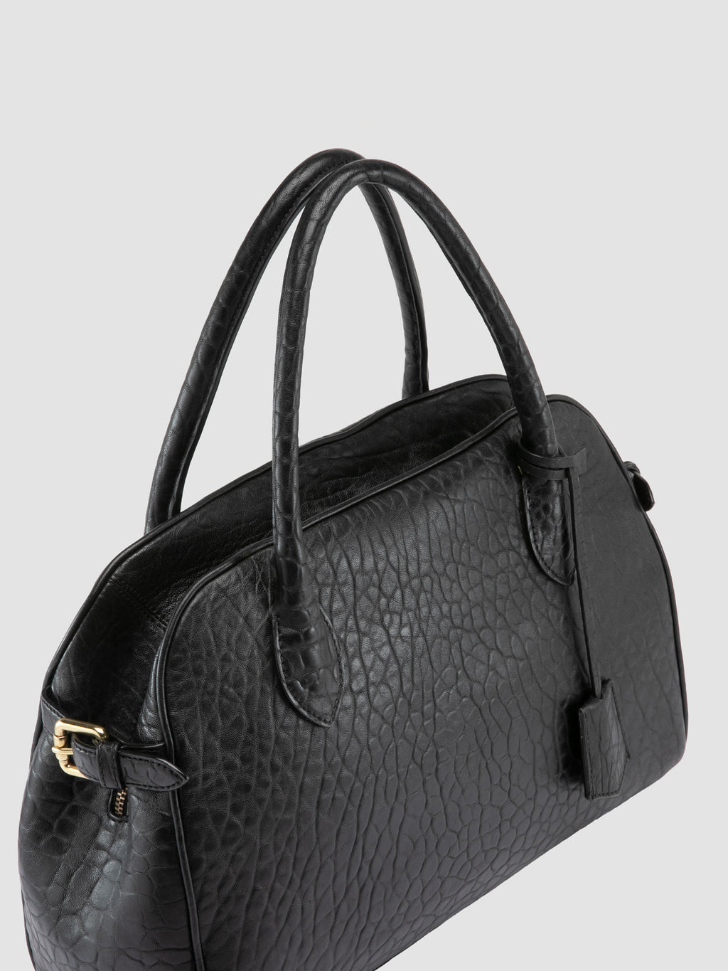 BOWLER 006 - Black Leather Shoulder Bags - image 2,side view