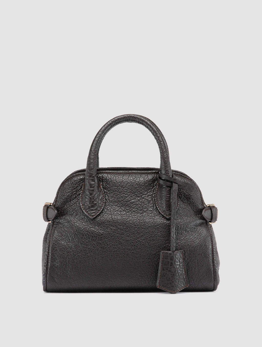 BOWLER 007 - Brown Leather Shoulder Bags - image 3,side view