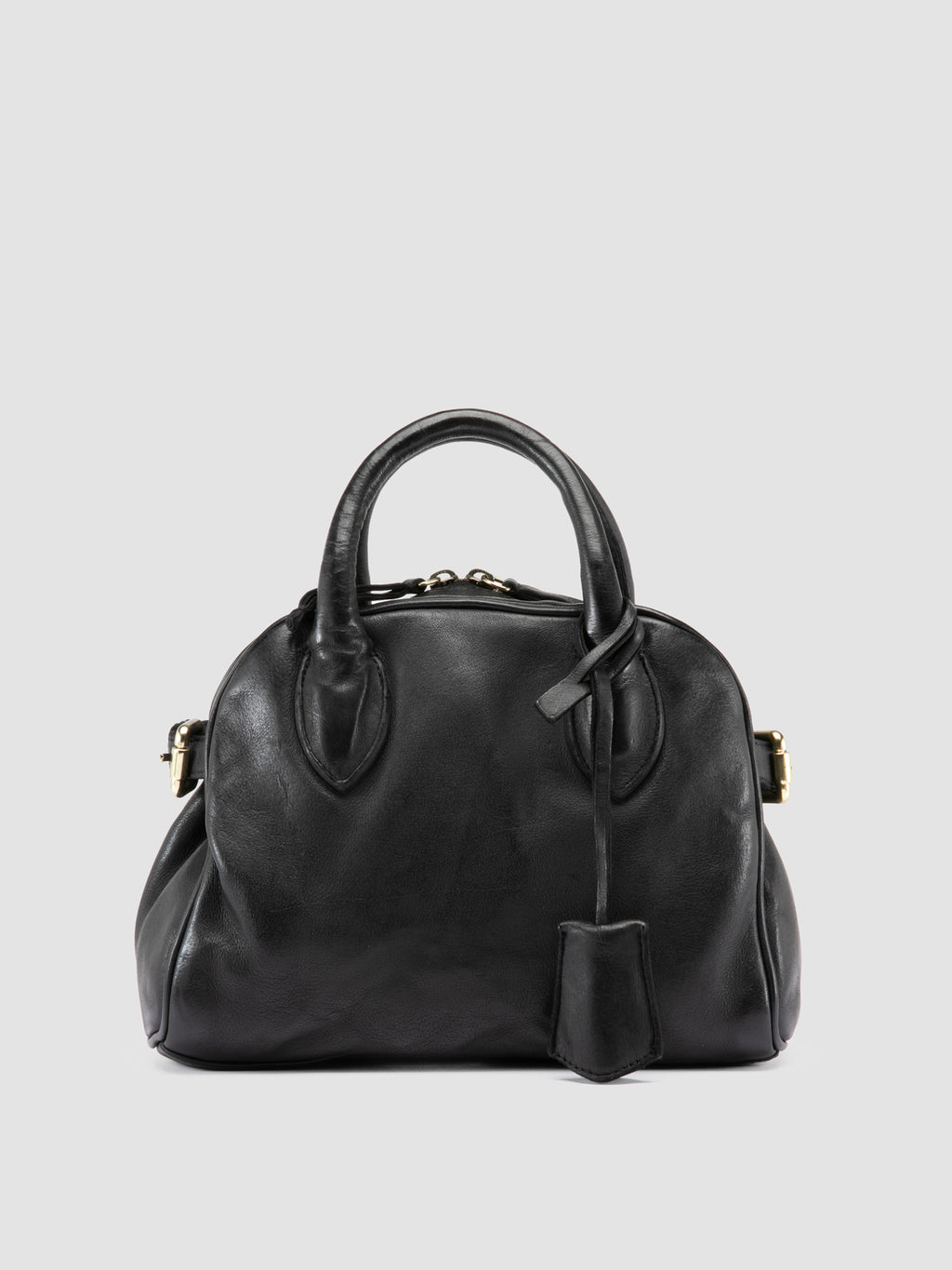 BOWLER 007 - Black Leather Shoulder Bags - image 3,side view