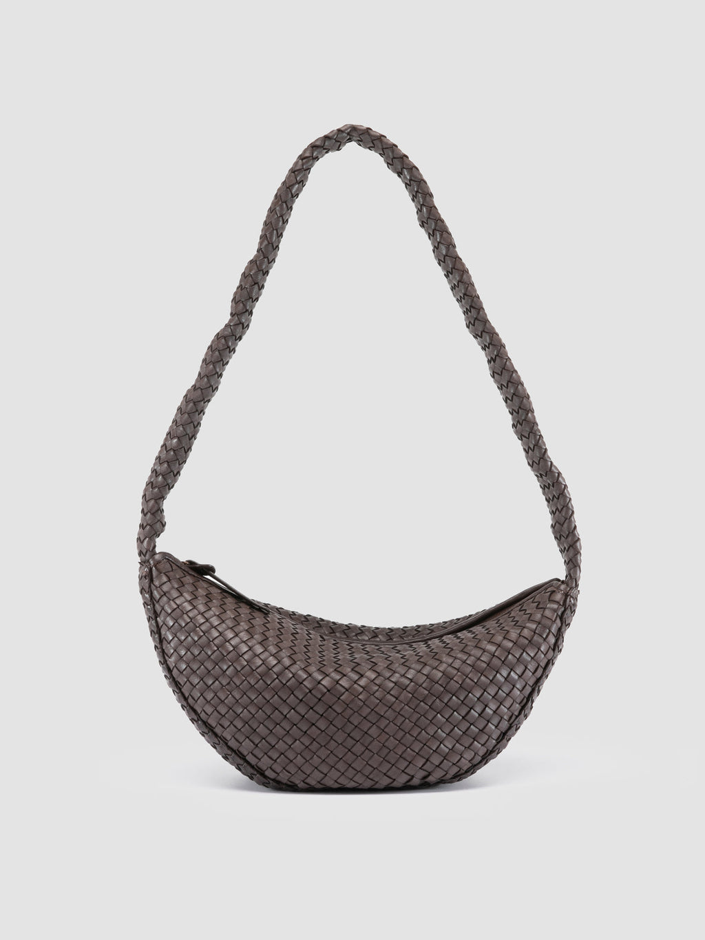 OC CLASS 068 - Braune Umhängetasche aus gewebtem Leder - image 1,side view