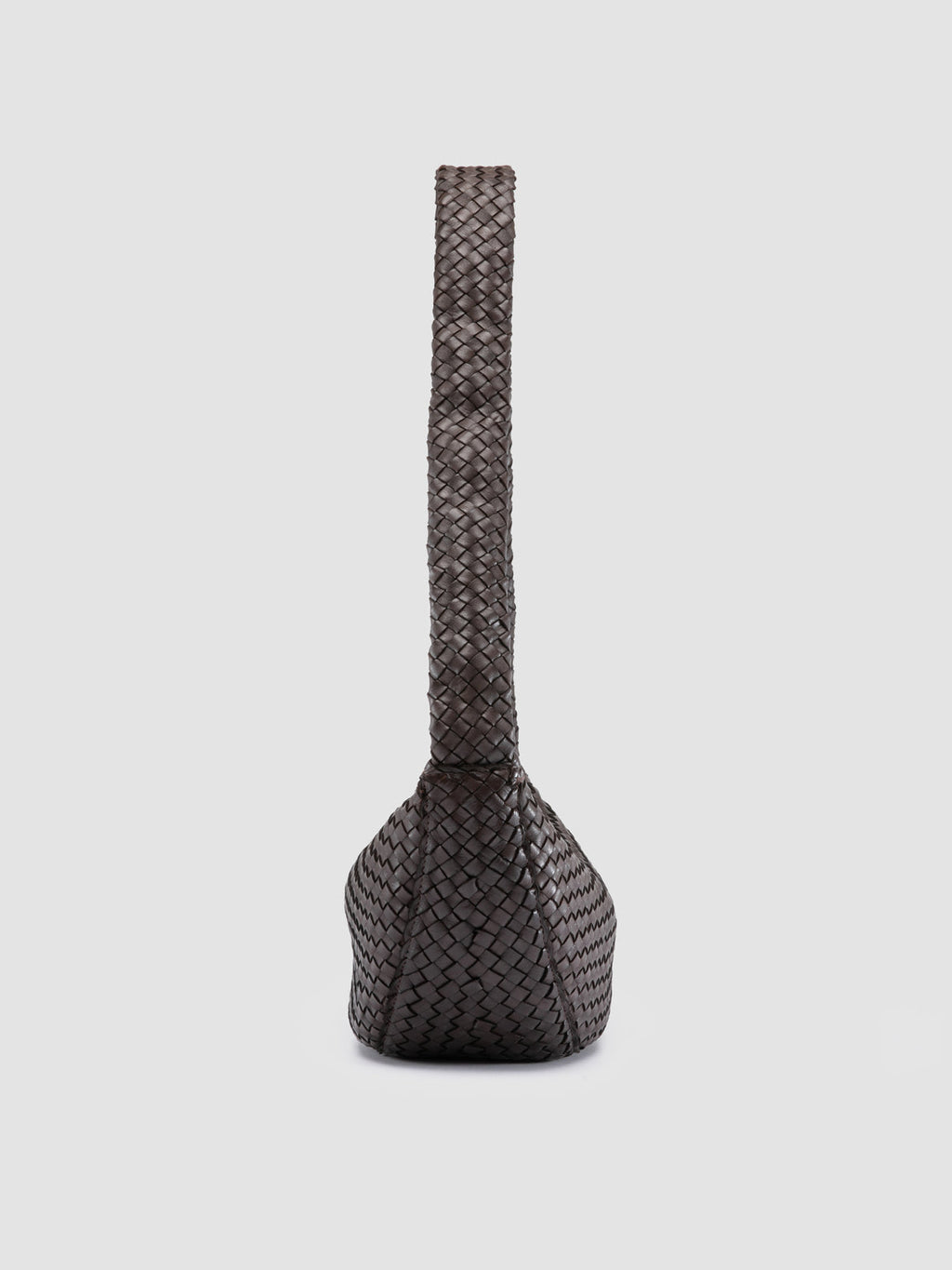 OC CLASS 068 - Braune Umhängetasche aus gewebtem Leder - image 3,side view