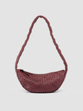 OC CLASS 068 - Burgunderrote Umhängetasche aus gewebtem Leder - thumb image 1,side view