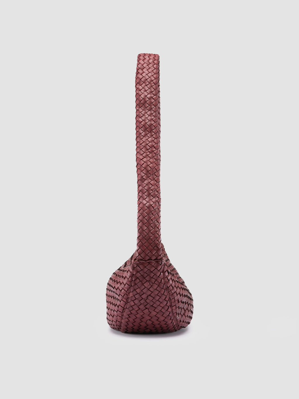 OC CLASS 068 - Burgunderrote Umhängetasche aus gewebtem Leder - image 3,side view