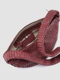 OC CLASS 068 - Burgunderrote Umhängetasche aus gewebtem Leder - thumb image 6,side view