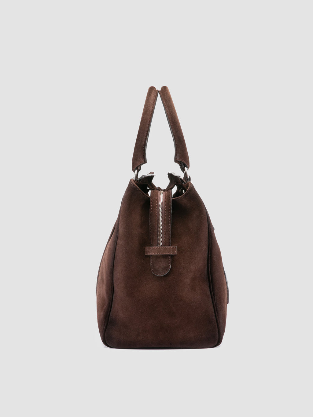QUENTIN 009 - Brown Suede Bag - image 3,side view