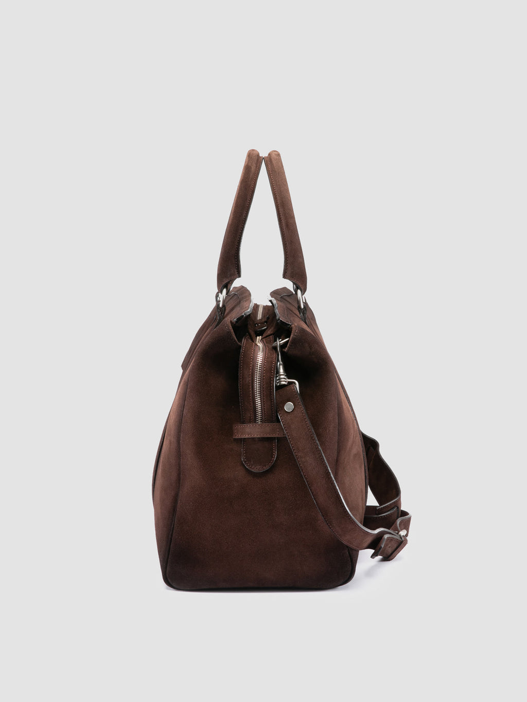 QUENTIN 009 - Brown Suede Bag - image 5,side view