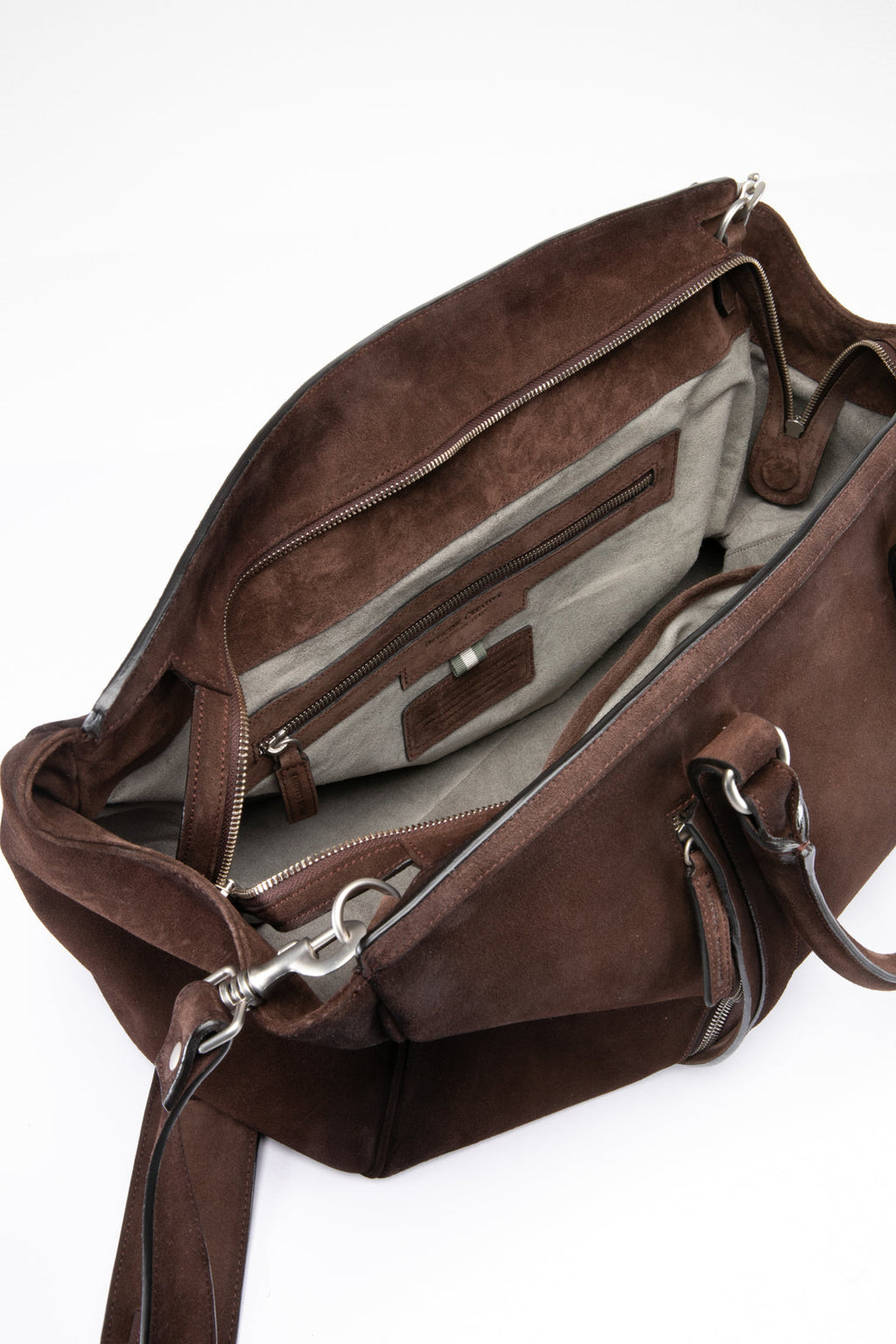 QUENTIN 009 - Brown Suede Bag - image 6,side view