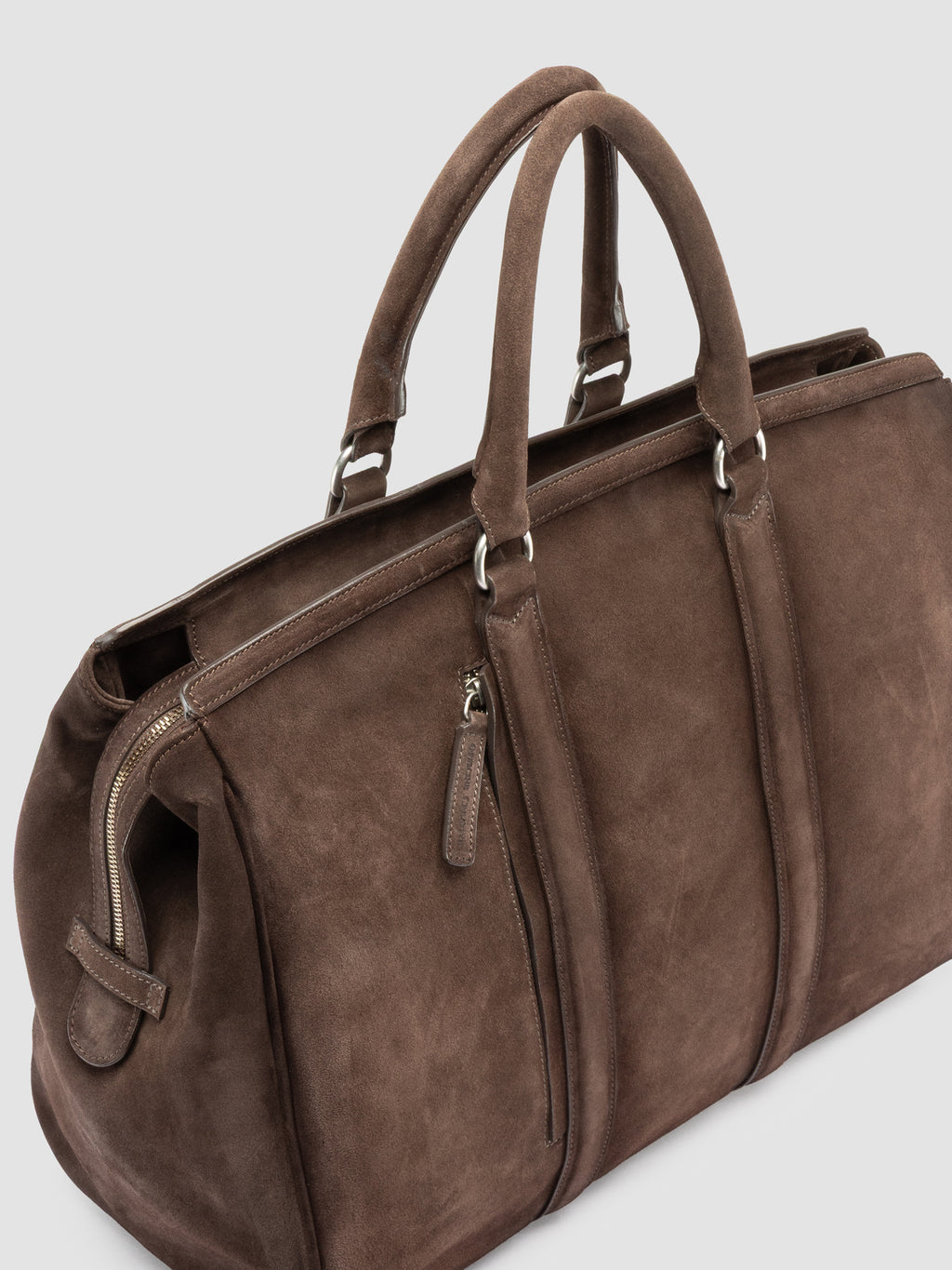 QUENTIN 009 - Taupe Suede Bag - image 2,side view