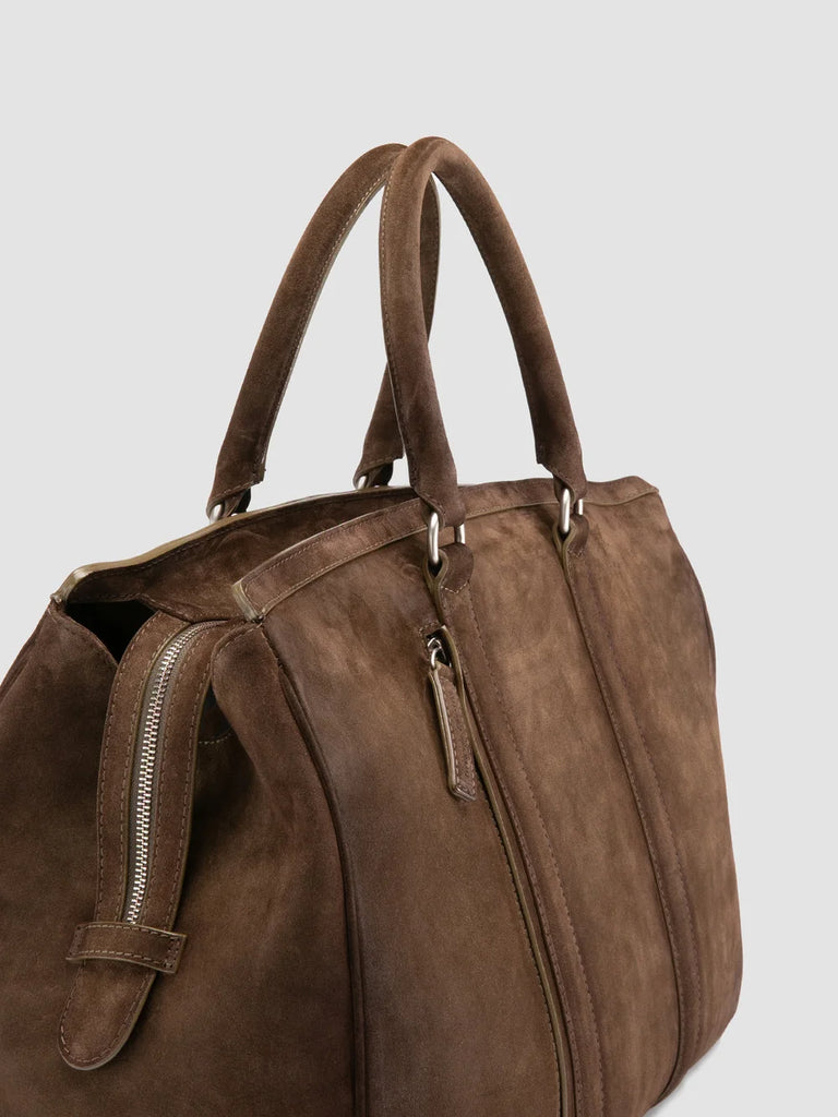 QUENTIN 009 - Brown Suede Bag-hover