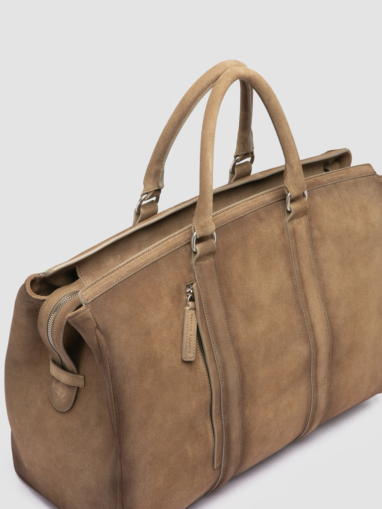 QUENTIN 009 - Taupe Suede Bag-hover