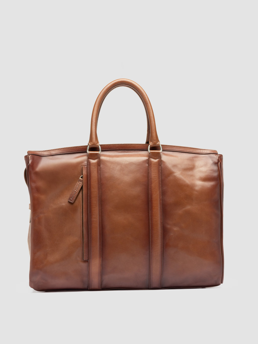 QUENTIN 009 - Brown Leather Bag - image 3,side view