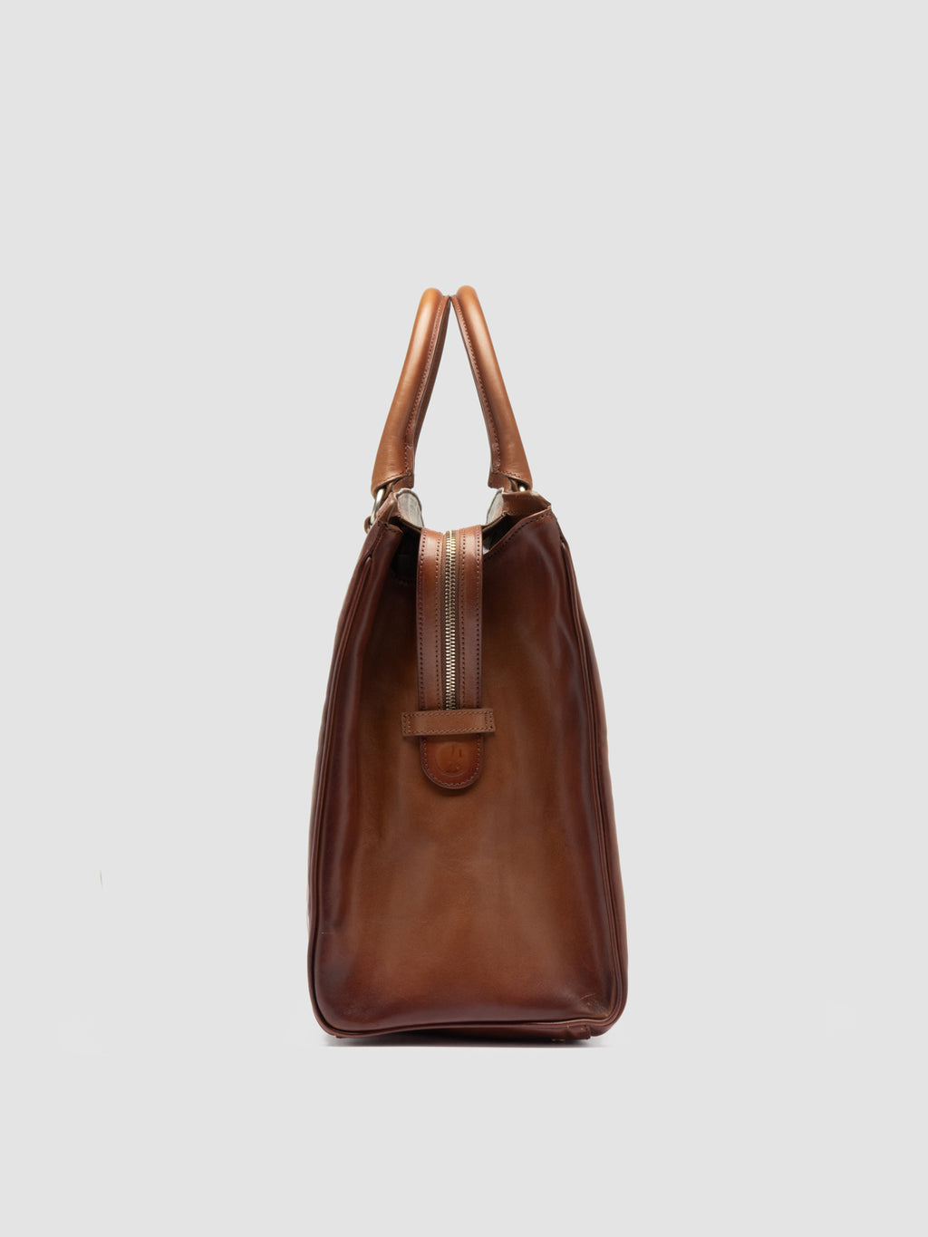 QUENTIN 009 - Brown Leather Bag - image 4,side view