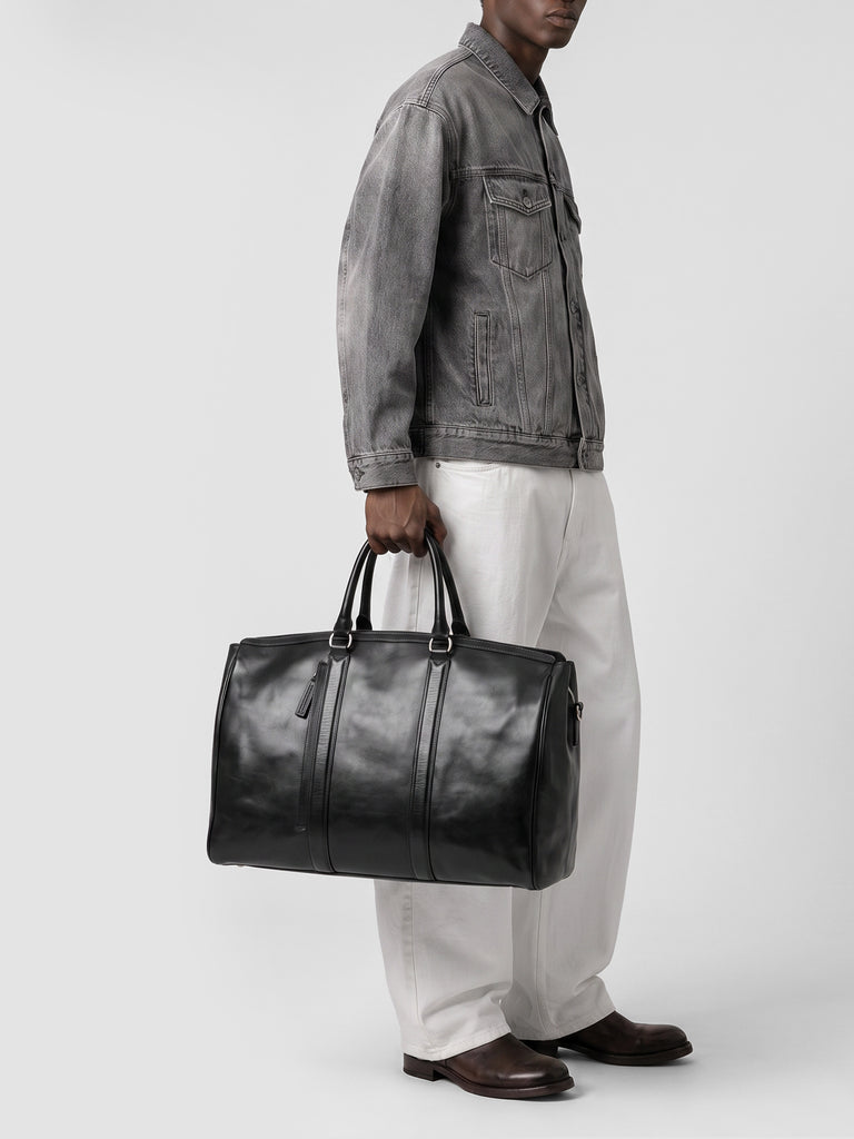 QUENTIN 009 - Black Leather Bag-hover