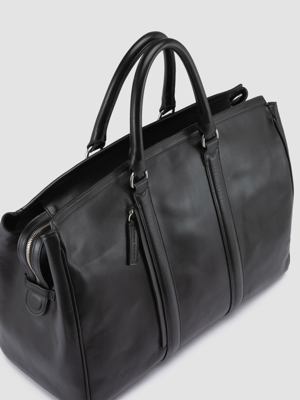 QUENTIN 009 - Black Leather Bag - image 2,side view