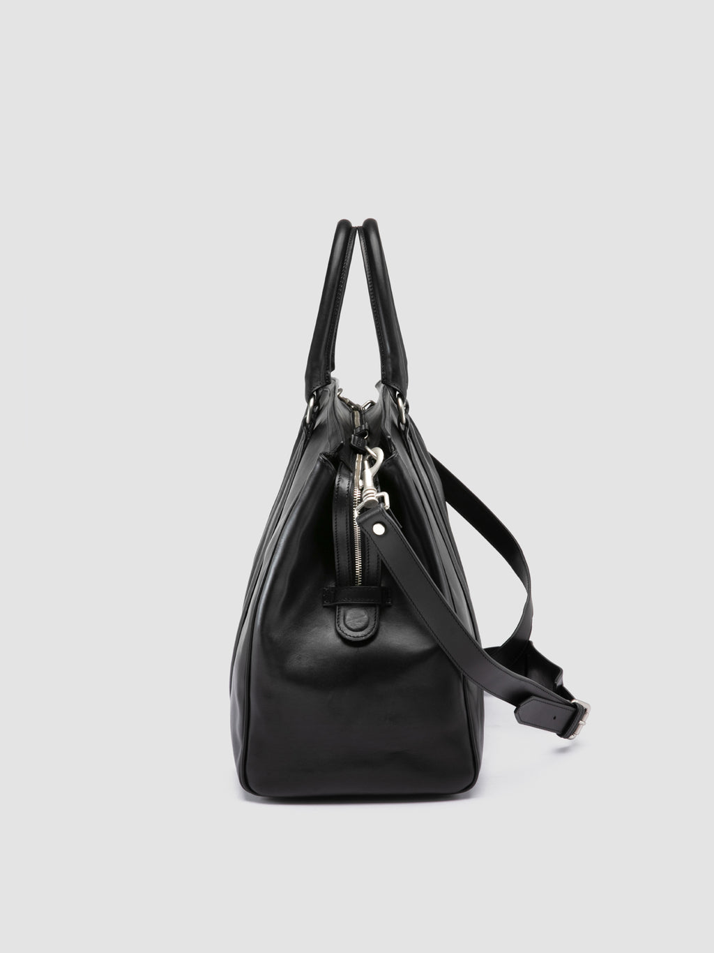 QUENTIN 009 - Black Leather Bag - image 6,side view