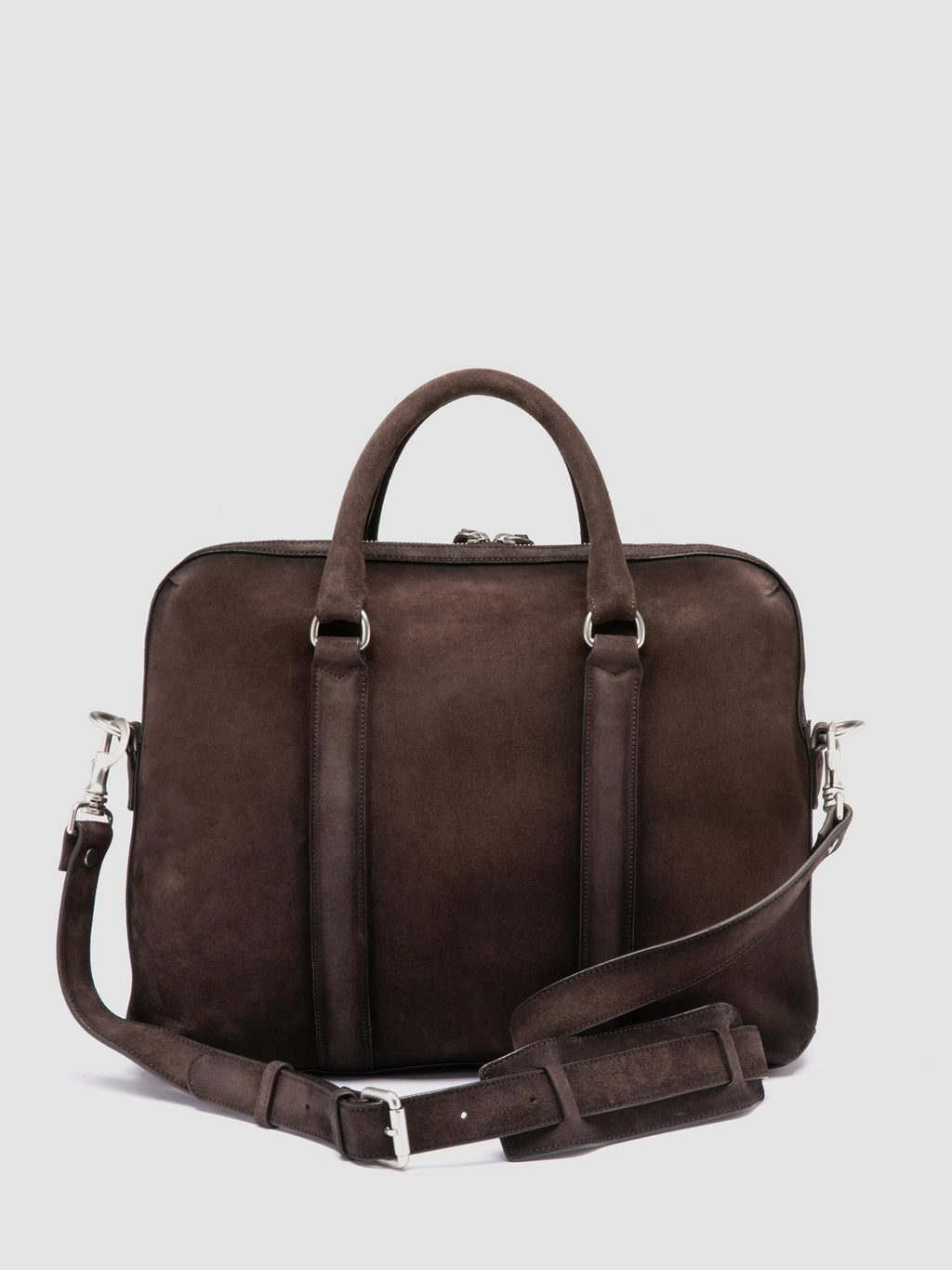 QUENTIN 019 - Brown Suede Briefcase