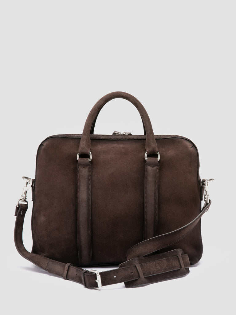 QUENTIN 019 - Brown Suede Briefcase