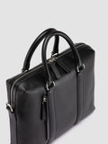 QUENTIN 019 - Black Leather Briefcase - thumb image 2,side view