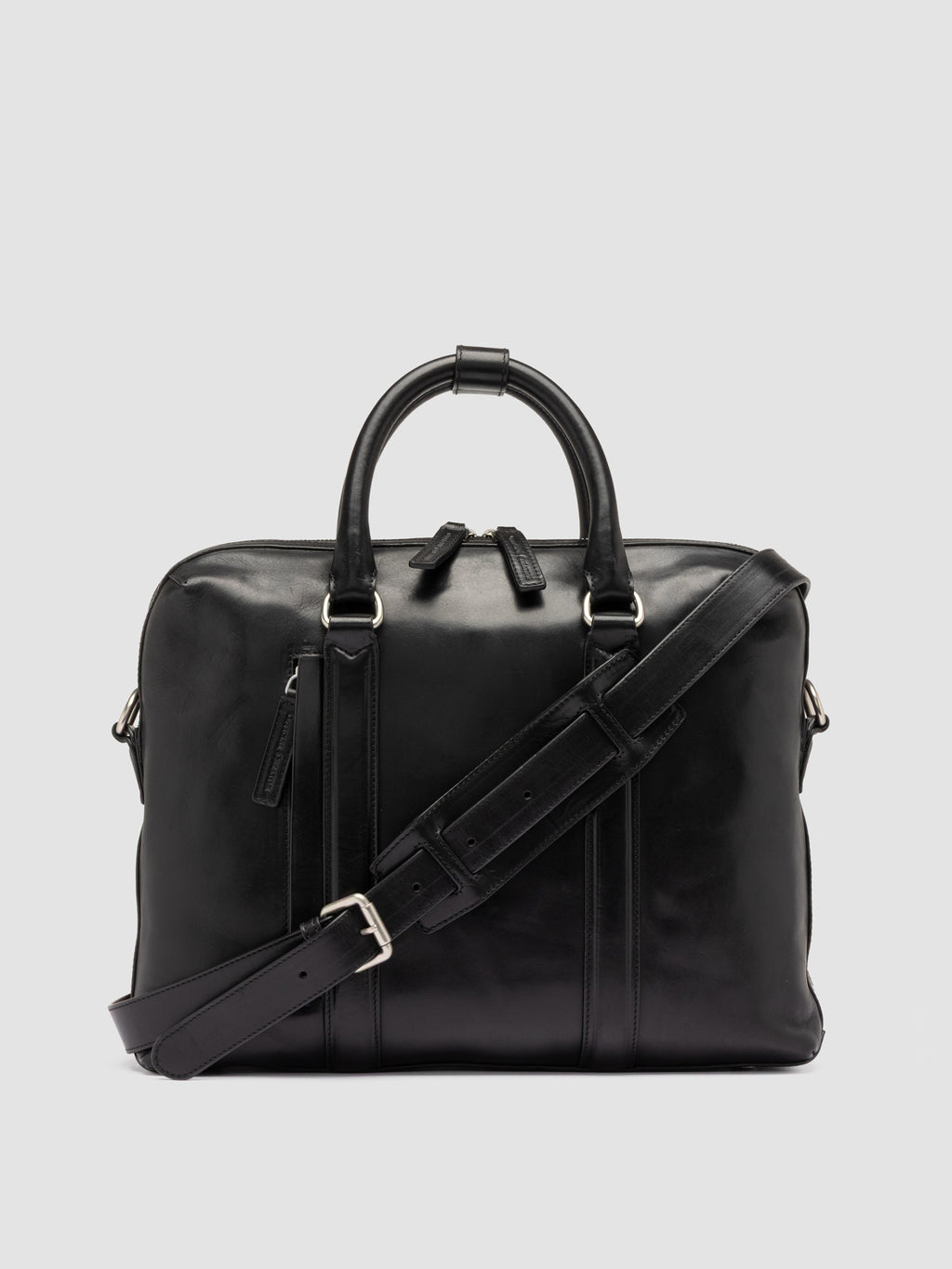 QUENTIN 019 - Black Leather Briefcase