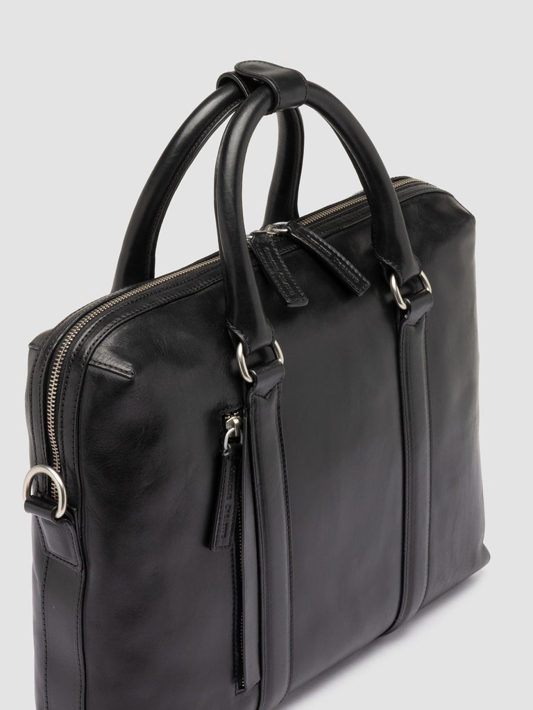 QUENTIN 019 - Black Leather Briefcase-hover