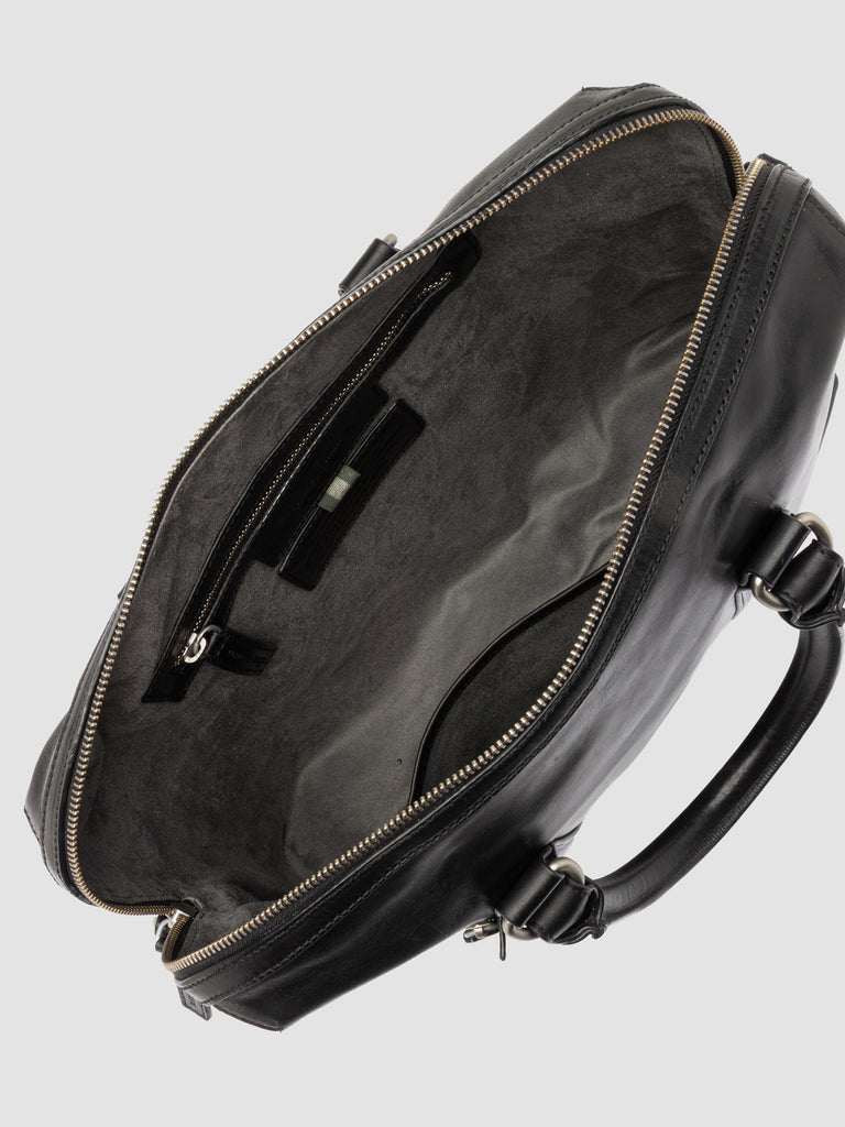 QUENTIN 019 - Black Leather Briefcase