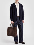 QUENTIN 021 - Brown Suede Briefcase - thumb image 2,side view
