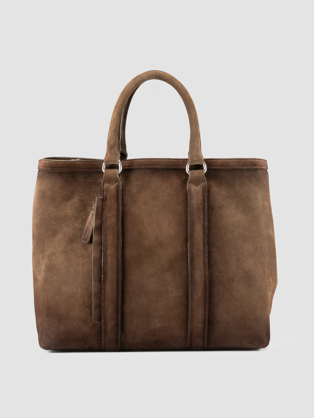 QUENTIN 021 - Brown Suede Briefcase - image 1,side view
