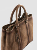 QUENTIN 021 - Brown Suede Briefcase - thumb image 2,side view