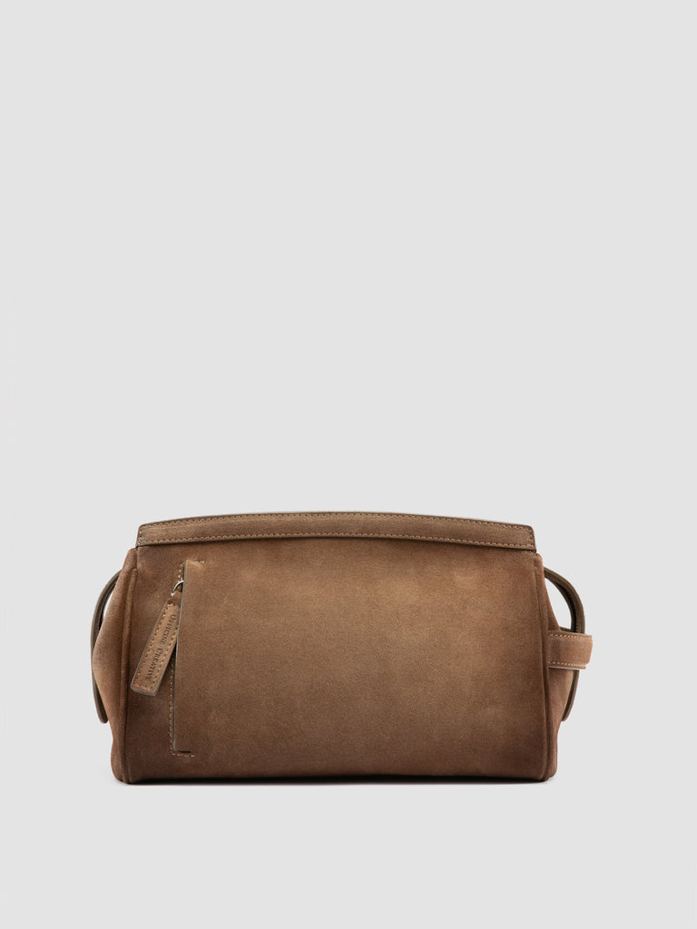 QUENTIN 022 - Taupe Suede Pouch