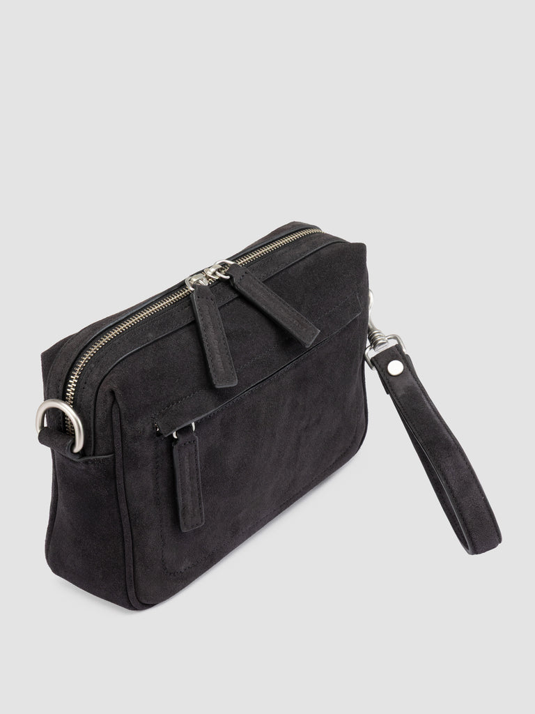 QUENTIN 025 - Black Suede Pounch Bags-hover