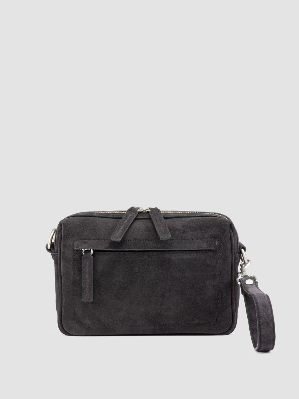 QUENTIN 025 - Black Suede Pounch Bags - image 3,side view