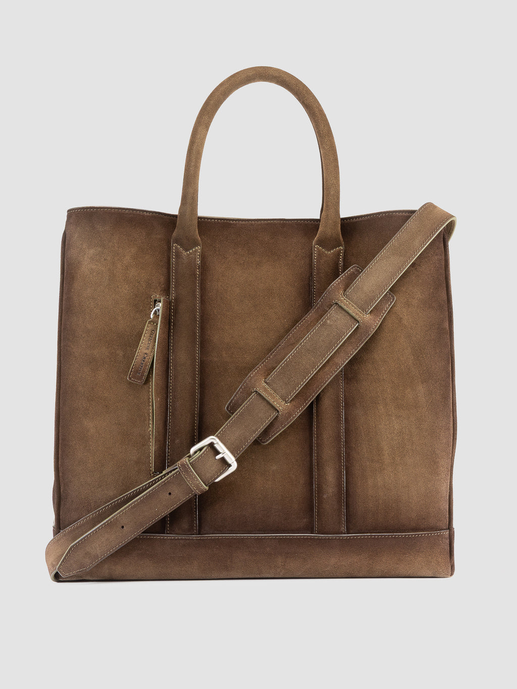 QUENTIN 026 - Taupe Suede Briefcase - image 1,side view