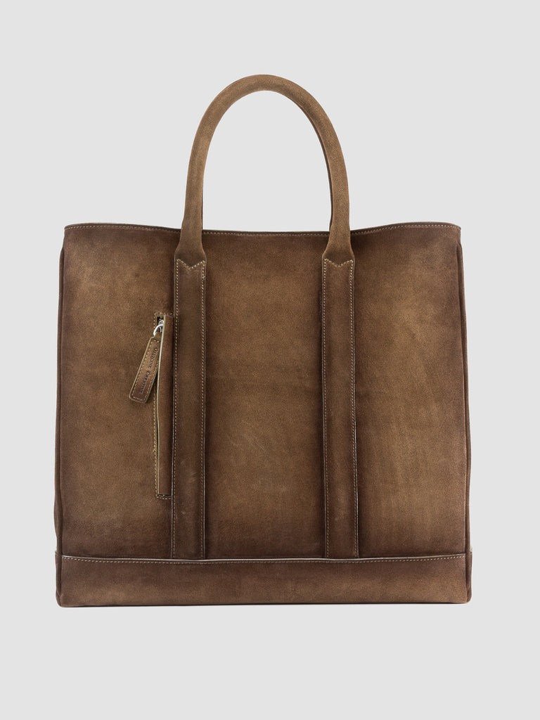 QUENTIN 026 - Taupe Suede Briefcase